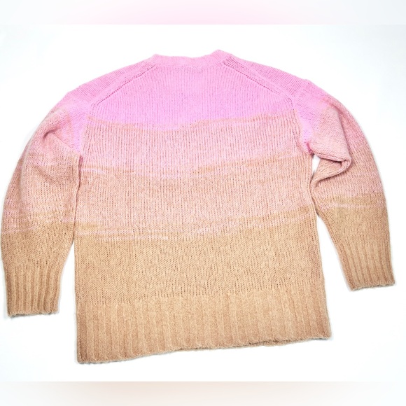 EVERLANE Womans Sweater Pastel Pink Tan Gradient Alpaca Merino RN 139393 - Picture 4 of 11